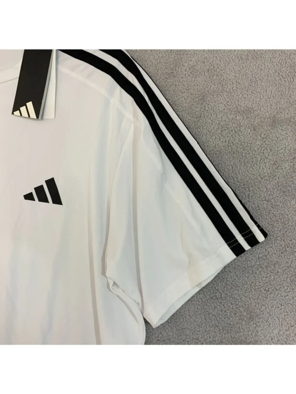 NWT Adidas M Men's L Active Short Sleeve Tee Shirt Black striped
